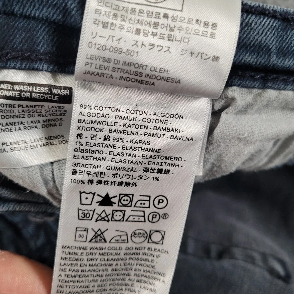 Levis 514 Jeans Men's (38x30 Label) Straight Leg‎ Stretch Blue Stitch